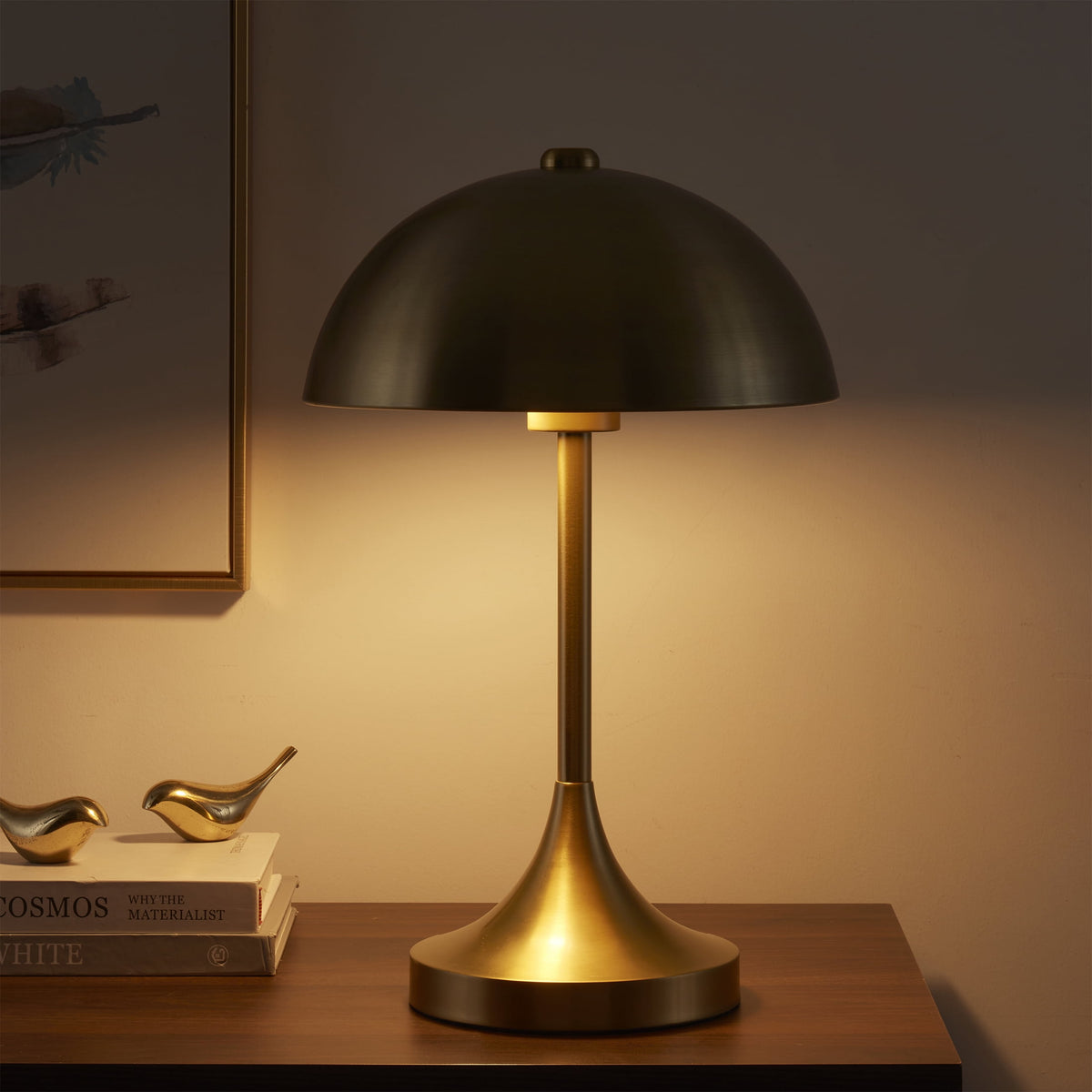 Cozylumi™ Modern Dome 18 in Touch On/Off Table Lamp, Brass