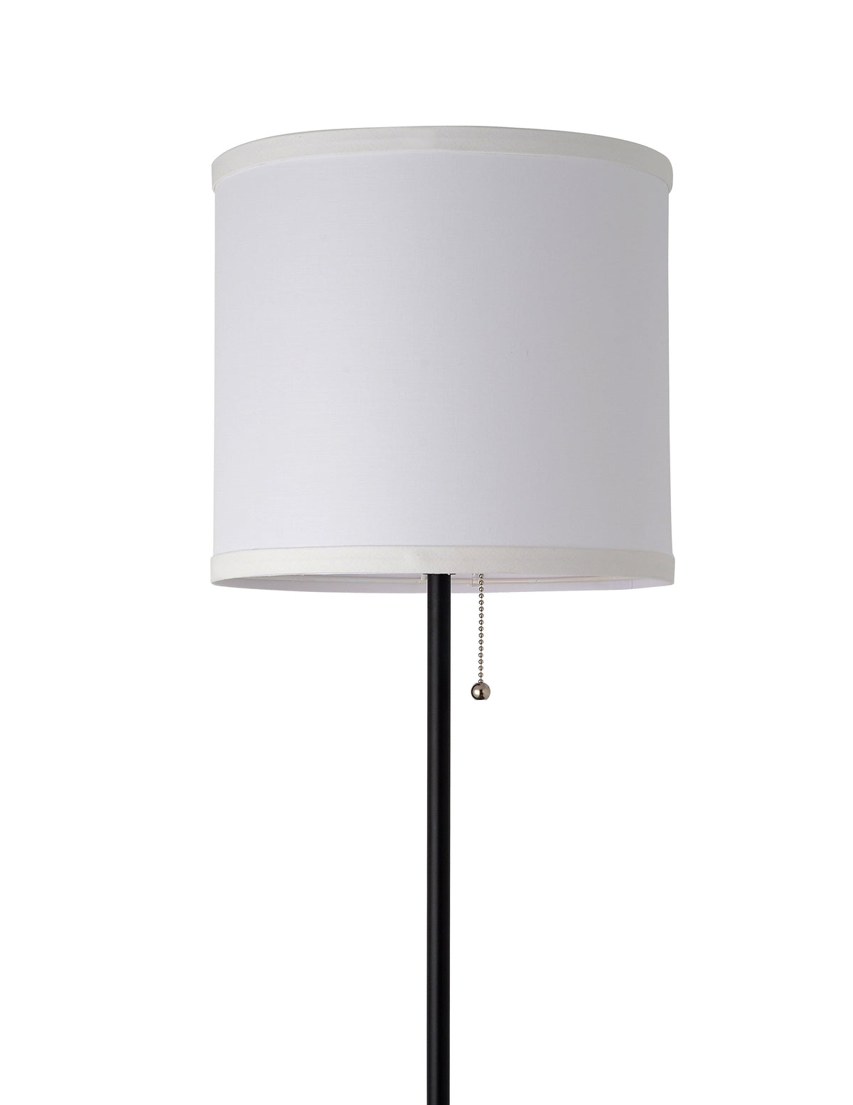Cozylumi™ 56.5 in Floor Lamp, Black Finish with White Fabric Shade