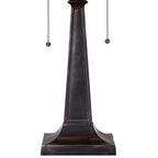 Robert Louis Tiffany Art Deco Accent Table Lamp 21.5" High Mission Bronze Stained Glass Shade for Living Room Family Bedroom Bedside Office