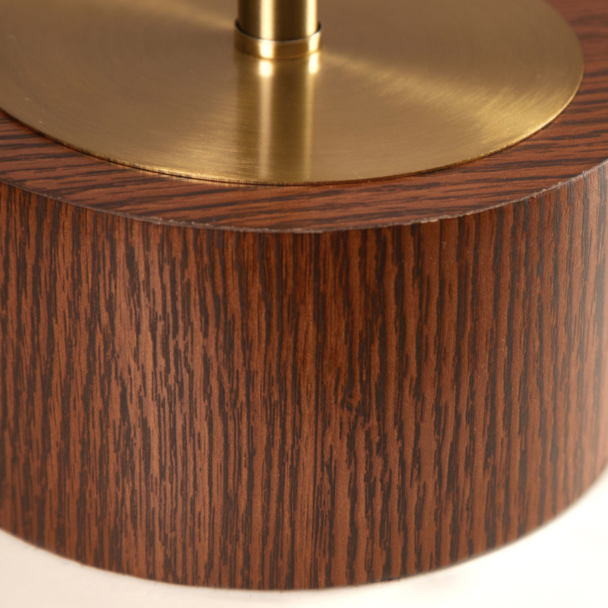 Cozylumi™ Woodgrain Touch Table Lamp, Walnut and Brushed Brass Finish, 16.25 in