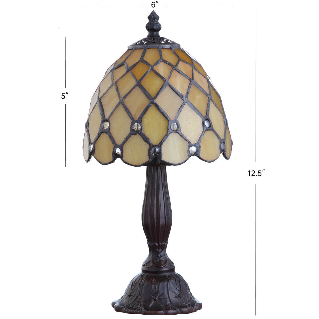 JONATHAN Y Campbell Tiffany-Style 12.5" LED Table Lamp, Bronze, JYL8015A