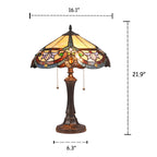 RADIANCE Goods Tiffany-Style Victorian 2 Light Dark Bronze Table Lamp 16" Wide