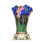 RADIANCE Goods Tiffany-Style 1 Light Floral Antique Brass Table Lamp 11" Tall