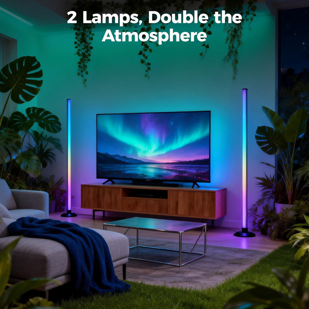 Cozylumi™ LED Floor Lamp, RGB Corner Floor Lamp Support Music Sync, Remote & App