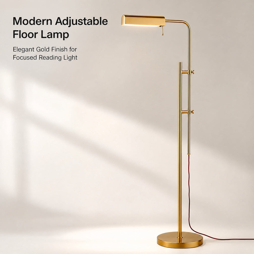 Cozylumi™ Lumadin 52?/72? Modern Adjustable 1-Light Modern Adjustable Brass Floor Lamp