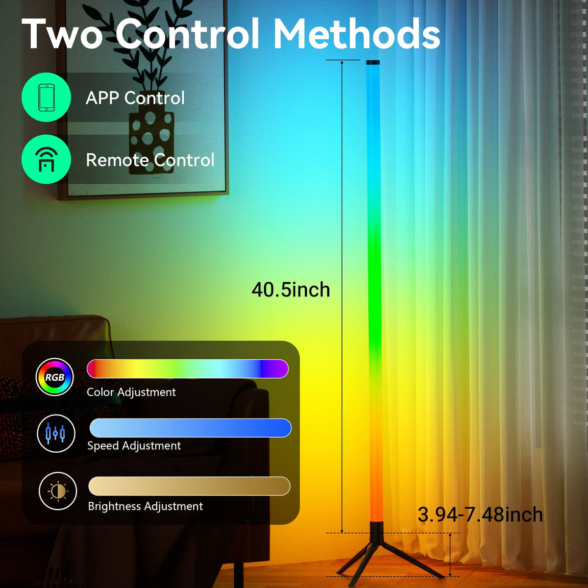 Cozylumi™ VOLIVO LED Corner Floor Lamp,360°Color Changing Lamp with Bluetooth APP