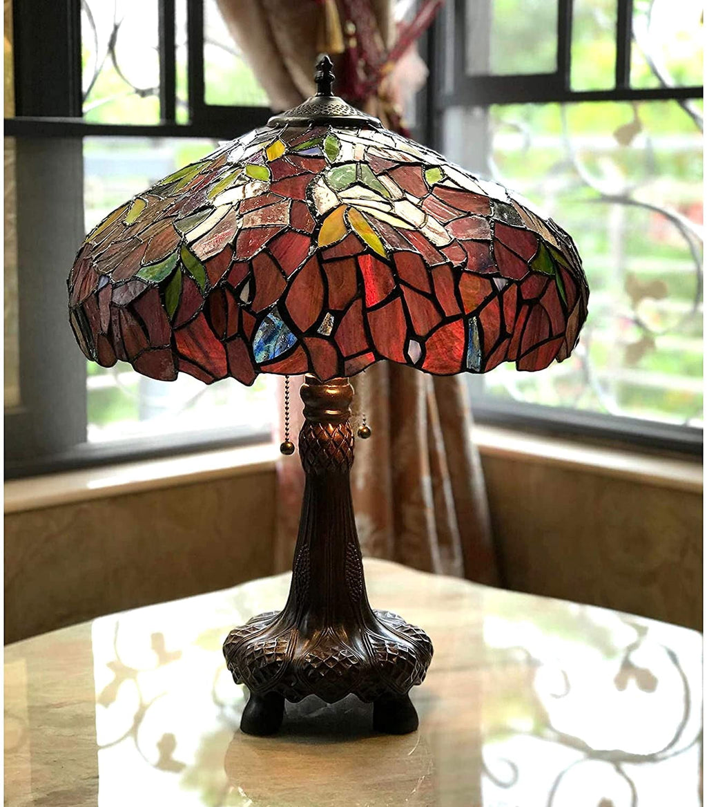 RADIANCE Goods Tiffany-Style 2 Light Wisteria Table Lamp 16" Shade