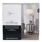 Cozylumi™ Glass End Table Floor Lamp with White Shade, Matte Black, 17"L x 17"W x 54"H