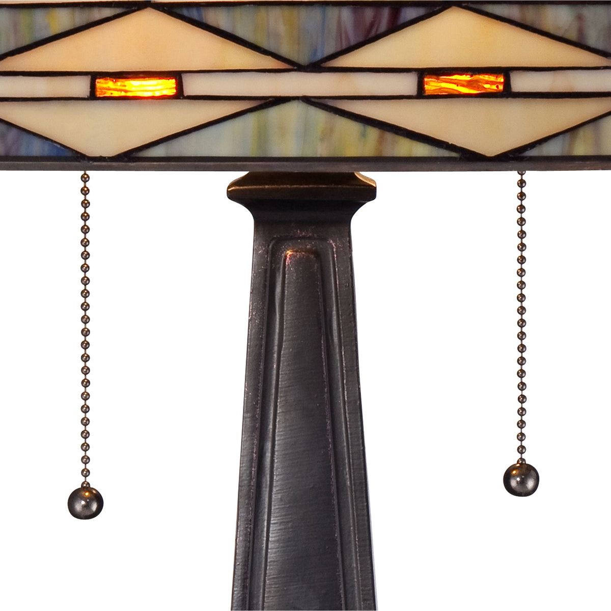 Robert Louis Tiffany Art Deco Accent Table Lamp 21.5" High Mission Bronze Stained Glass Shade for Living Room Family Bedroom Bedside Office