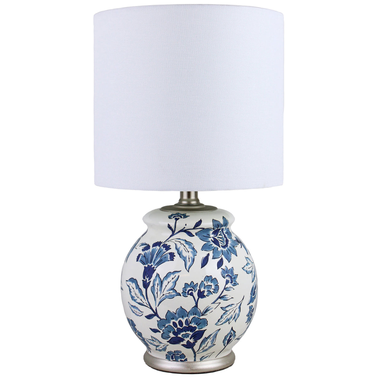 Cozylumi™ Floral Ceramic Lamp with Shade, 17"
