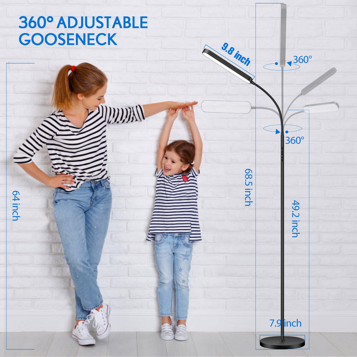 Cozylumi™ LED Floor Lamp for Living Room, Dimmable Reading Lamp with Remote and Touch