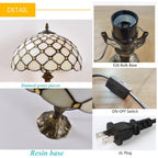Orinova Tiffany Style Table Lamp Bedside LED Lamp Shades Bedroom Stained-Glass 18.1'' H Multi-Color