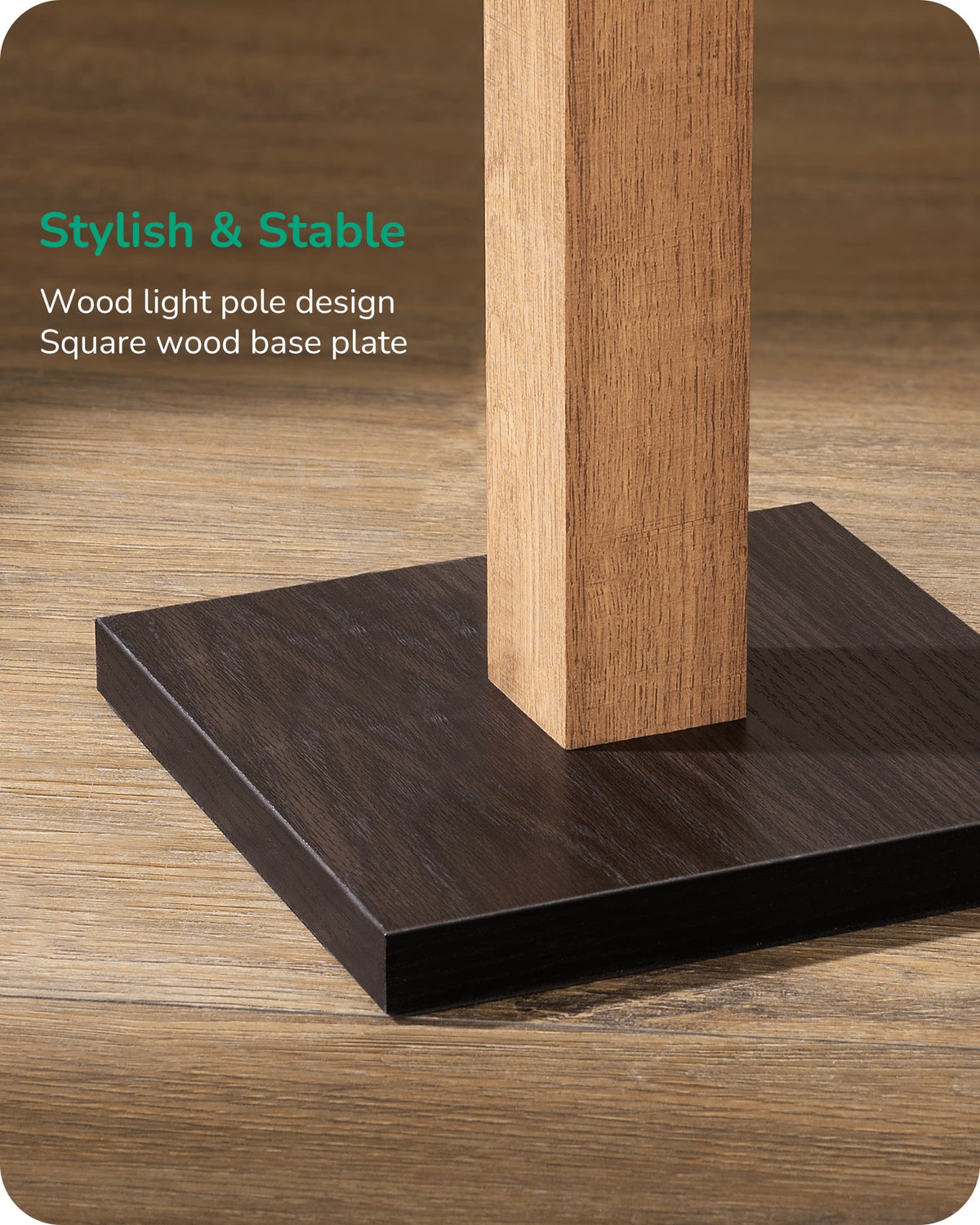 Cozylumi™ 48" Wooden LED Corner Floor Lamps for Living Room, Modern Dimmable Light with
