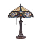 RADIANCE Goods Tiffany-Style Victorian 2 Light Dark Bronze Table Lamp 16" Wide