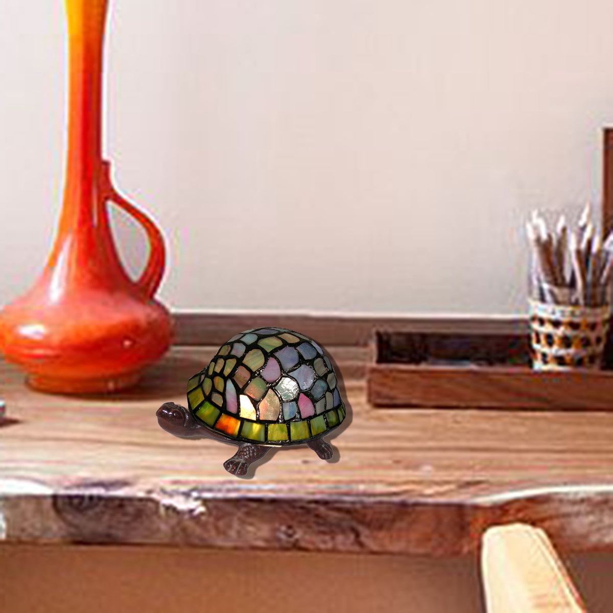 Tiffany-style Turtle Accent Lamp
