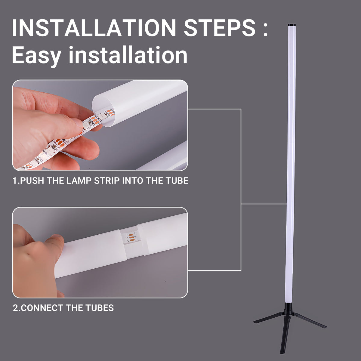 Cozylumi™ LED Corner Floor Lamp,360°Color Changing Lamp with Bluetooth APP, Remote