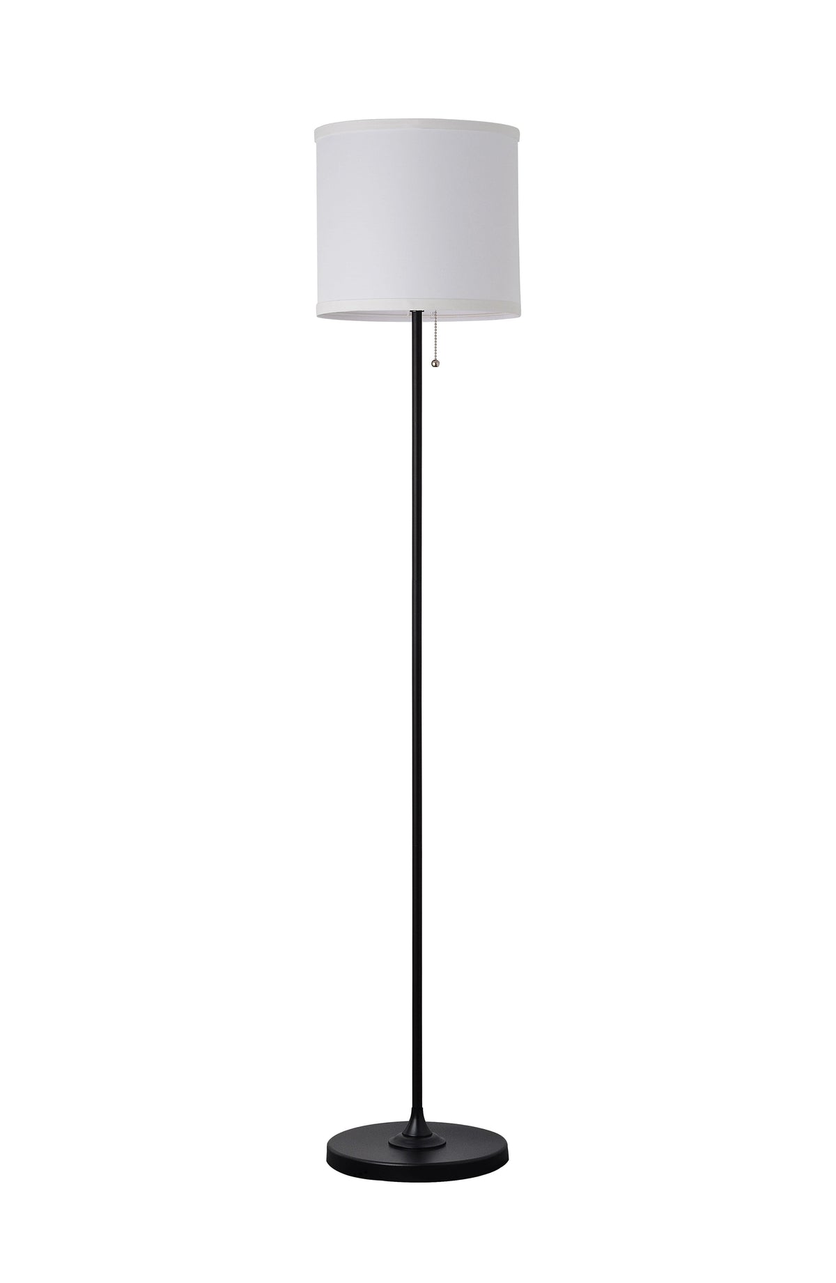 Cozylumi™ 56.5 in Floor Lamp, Black Finish with White Fabric Shade