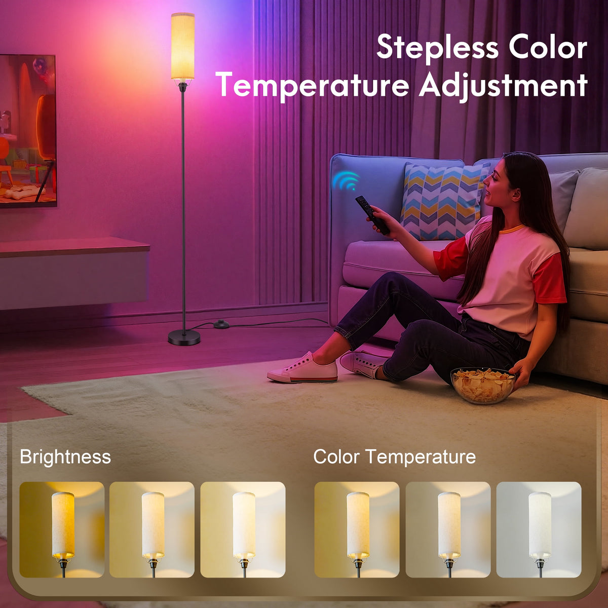 Cozylumi™ RELOIVE LED Floor Lamp,68.1? Dimmable Standing Tall Lamp with APP Control &