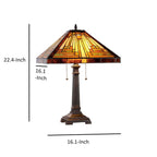 CHLOE Lighting INNES Tiffany-style 2 Light Mission Table Lamp 16" Shade