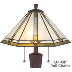 Robert Louis Tiffany Landford Traditional Mission Accent Table Lamp 22 1/2" High Bronze Stained Art Glass Shade for Bedroom Living Room Bedside Office