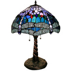 Warehouse of Tiffany WHT008 Tiffany-style Dragonfly Lamp, Blue/Red