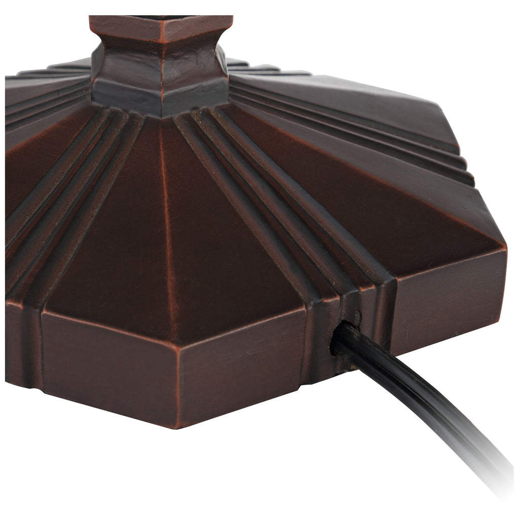 Robert Louis Tiffany Landford Traditional Mission Accent Table Lamp 22 1/2" High Bronze Stained Art Glass Shade for Bedroom Living Room Bedside Office