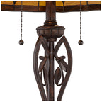 Robert Louis Tiffany Vintage Mission Floor Lamp Standing 60" Tall Bronze Leaf and Vine Stained Art Glass Shade for Living Room Bedroom Office House