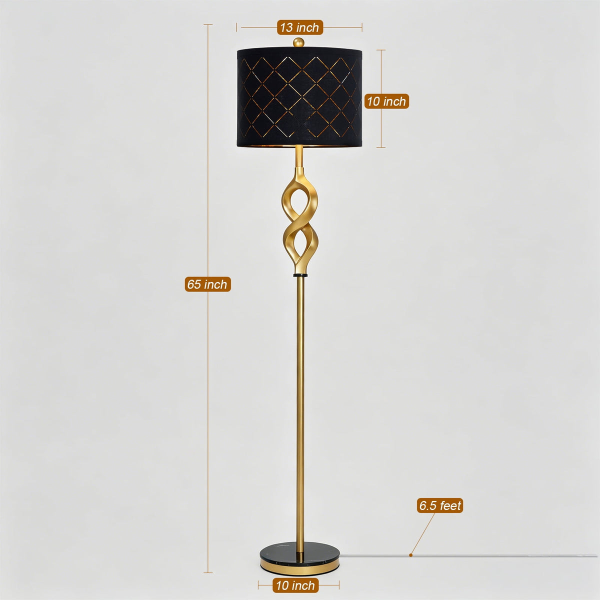 Cozylumi™ Lolikit Modern Gold Floor Lamp for Living Room Bedroom 65" Tall Retro
