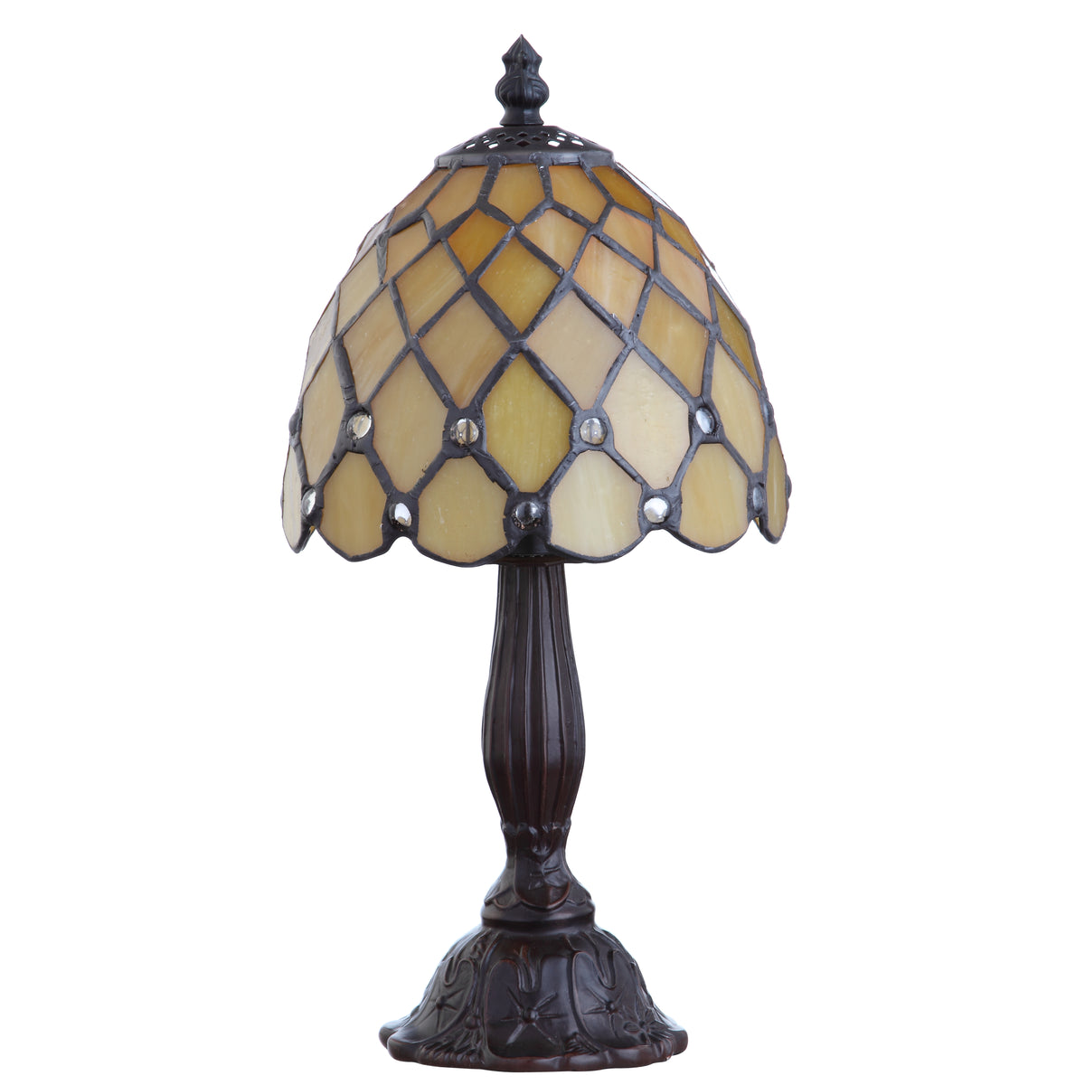 JONATHAN Y Campbell Tiffany-Style 12.5" LED Table Lamp, Bronze, JYL8015A
