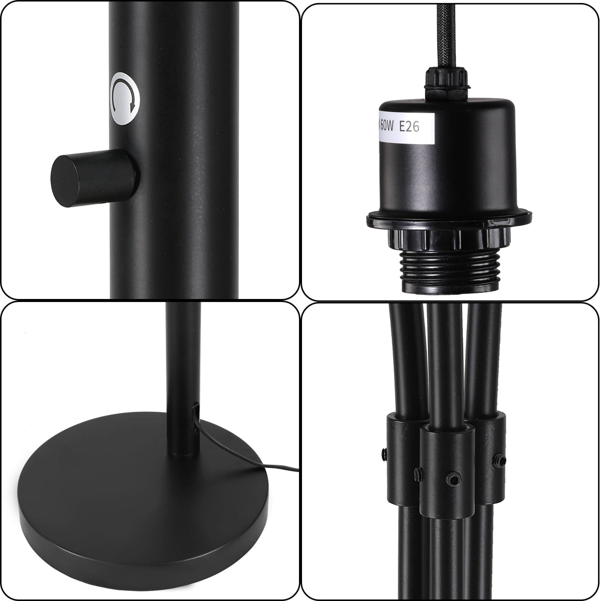 Cozylumi™ 3 Lights Floor Lamp for Living Room, 78" Tall Standing Lamp with Hanging Drum
