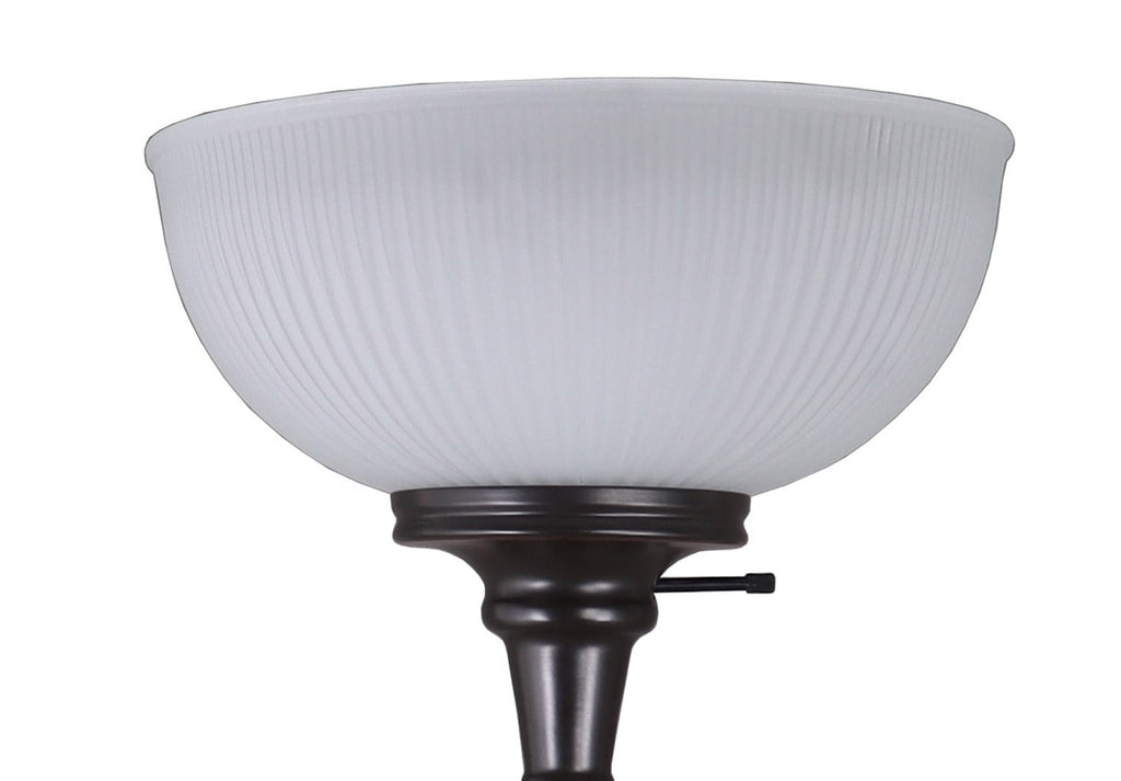 Cozylumi™ 71" New Ribbed Frosted Glass Oil Rubbed Bronze Floor Lamp, Modern Styling