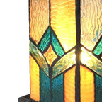 GREGORY Tiffany-glass Accent Pedestal 1 Light Mission table lamp 11" Tall