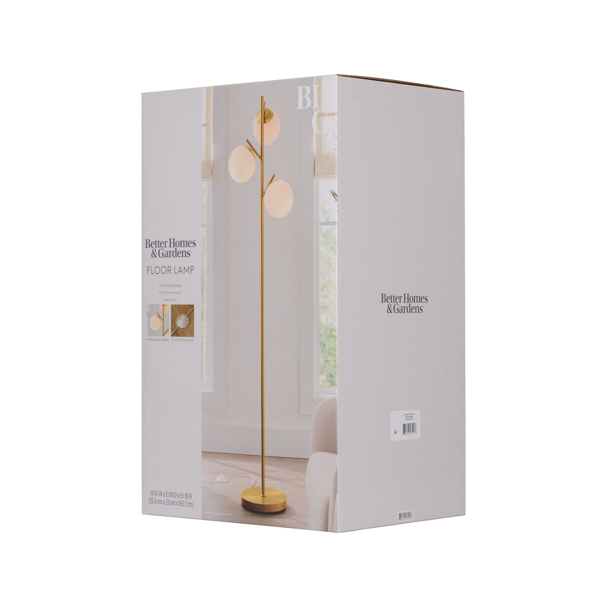 Cozylumi™ 3-Globe Freestanding Floor Lamp, 65 in, Frosted Glass Shades, Foot Switch
