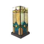 GREGORY Tiffany-glass Accent Pedestal 1 Light Mission table lamp 11" Tall