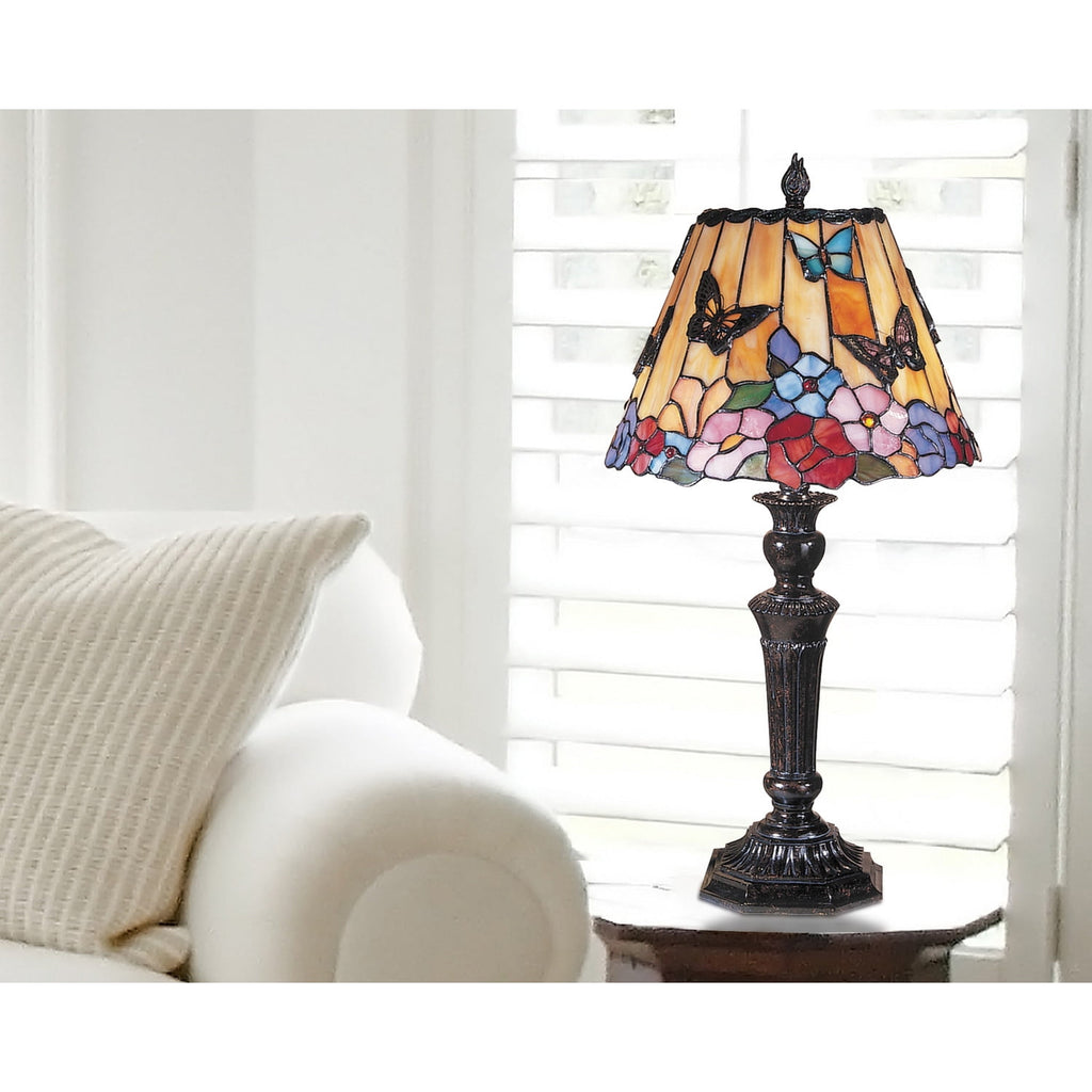 Dale Tiffany Butterfly Peony Tiffany Table Lamp