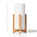 Cozylumi™ 14-Inch Natural Wood Uplight Table Lamp with Linen Shade