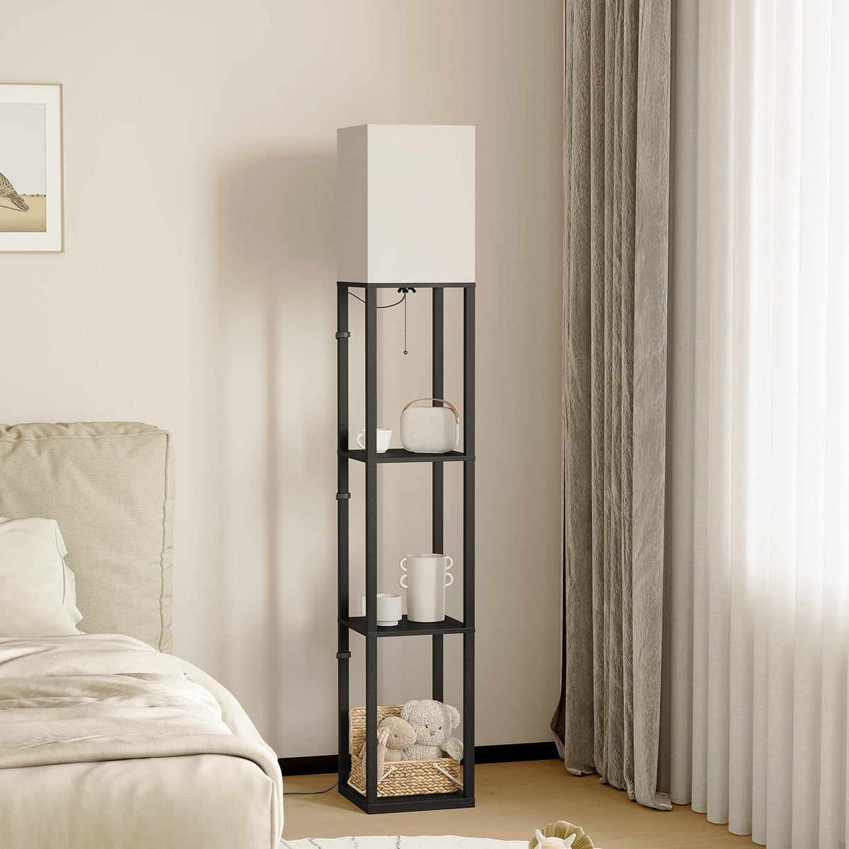 Cozylumi™ 63'' Floor Lamps with Shelves, Home Standing Lamp, Include 1000 Lumens