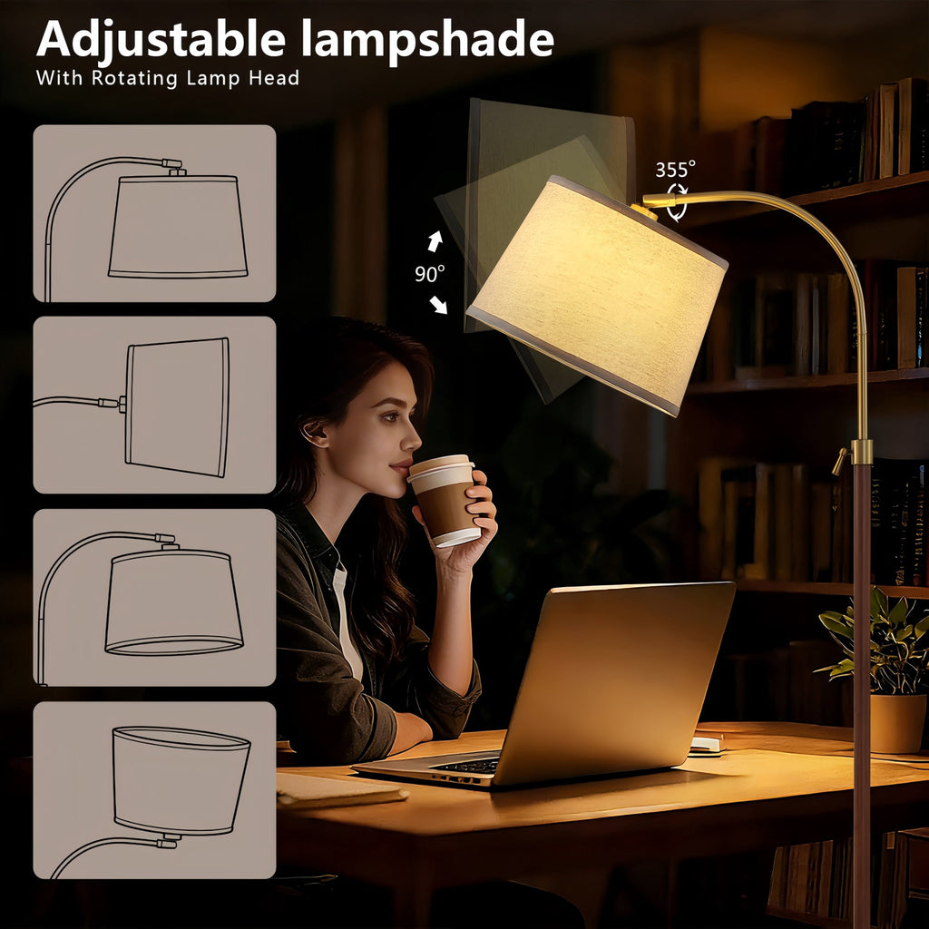 Cozylumi™ RORIA 64? Modern Floor Lamp, Height Adjustable Curved Standing Lamp,for