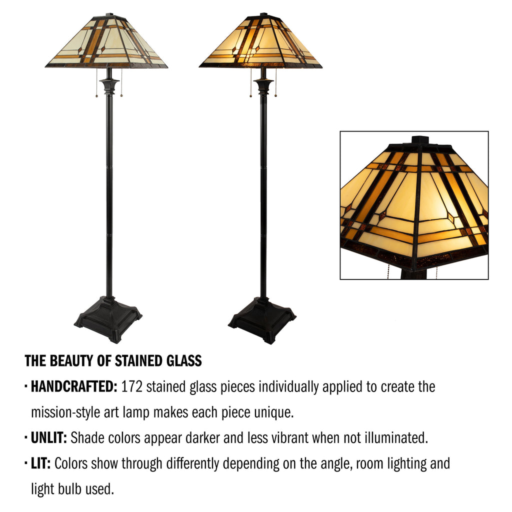 Cozylumi™ 61? Tiffany Style Floor Lamp - Standing Lamp for Bedroom and Living Room with