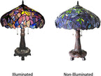 RADIANCE Goods Tiffany-Style 2 Light Wisteria Table Lamp 16" Shade