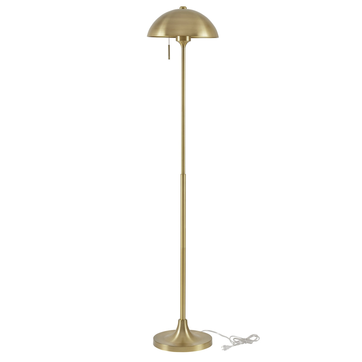 Cozylumi™ 62" Modern Pull-chain Brass Floor Lamp with Brass Dome Shade