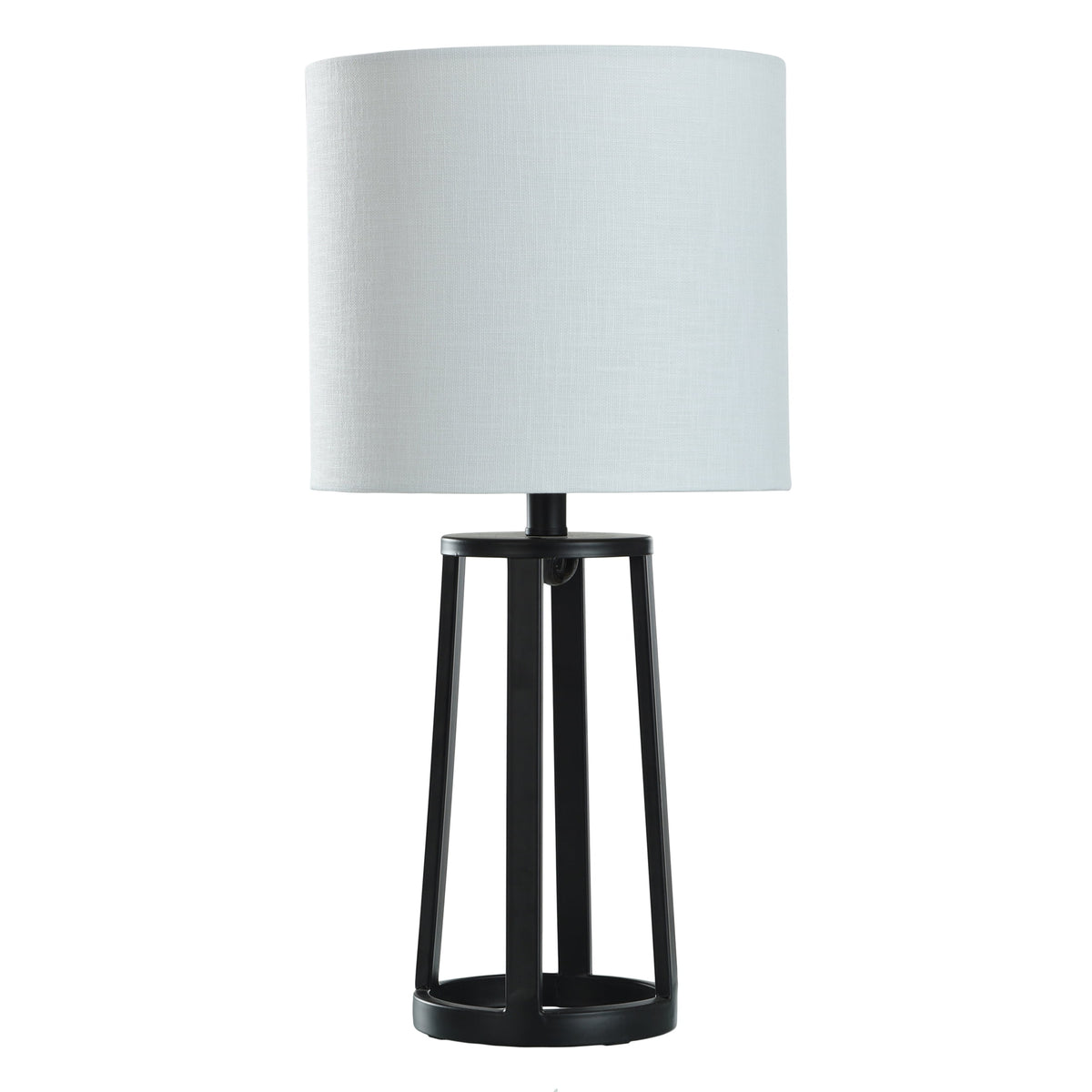 Cozylumi™ Modern Matte Black Table Lamp with Classic Drum Shade