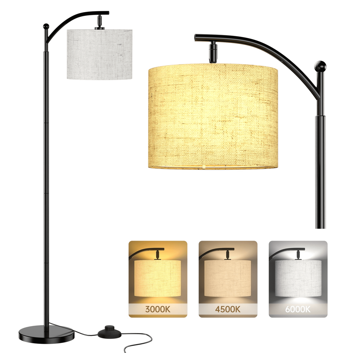 Vellune™ HadinEEon Floor Lamp, Standing Lamp Tall with Remote Control for Living Room