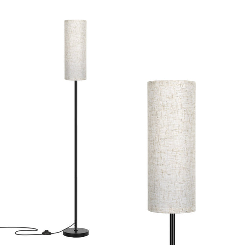 Cozylumi™ 67" Floor Lamp, Modern Standing Lamp with Beige Linen Shade, Black Pole with