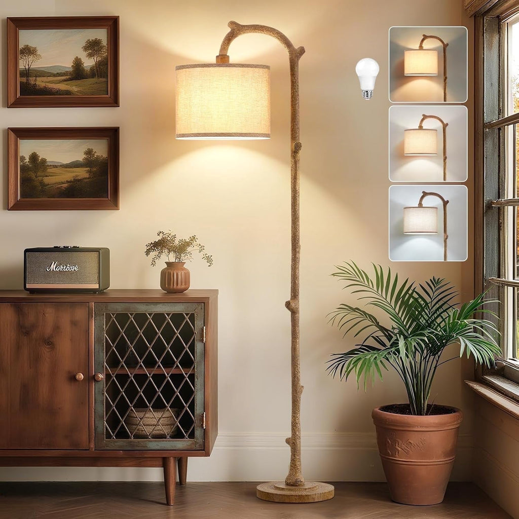 Vellune™ Floor Lamp for Living Room - 69" Rustic Farmhouse Tree Trunk Tall Lamp