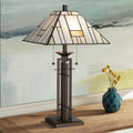 Robert Louis Tiffany Wrought Tiffany Style Table Lamp 26 1/4" High Bronze Art Deco Stained Glass for Bedroom Living Room Bedside Nightstand Office