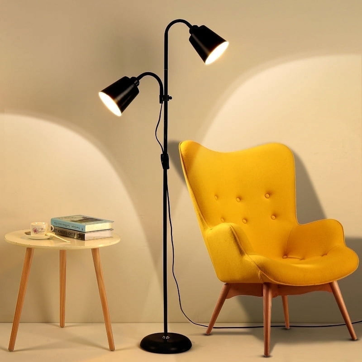 Vellune™ JOPESO Modern Industrial 59" Floor Lamp, Adjustable Lampshade Antique Brass &