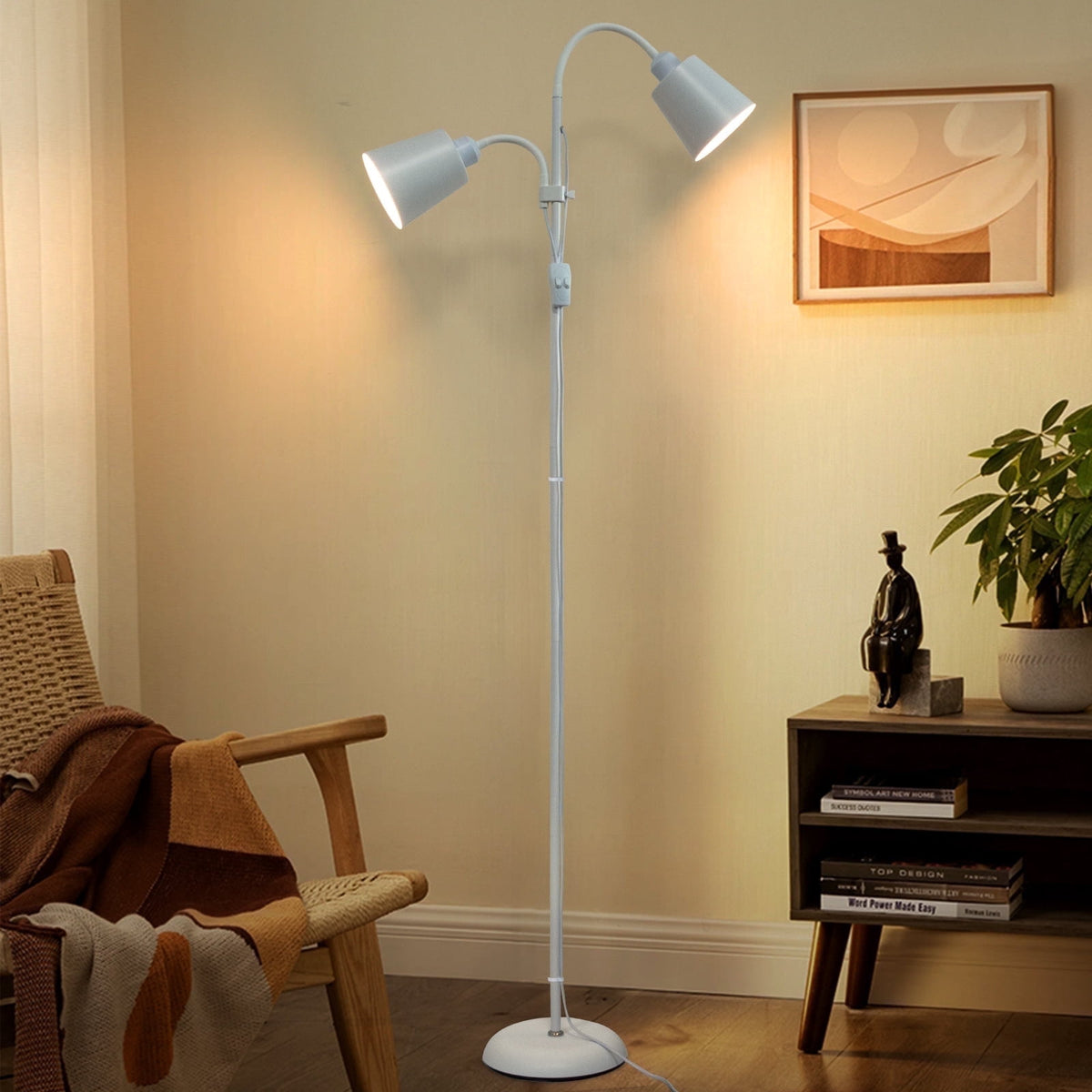 Vellune™ JOPESO Modern Industrial 59" Floor Lamp, Adjustable Lampshade Antique Brass &