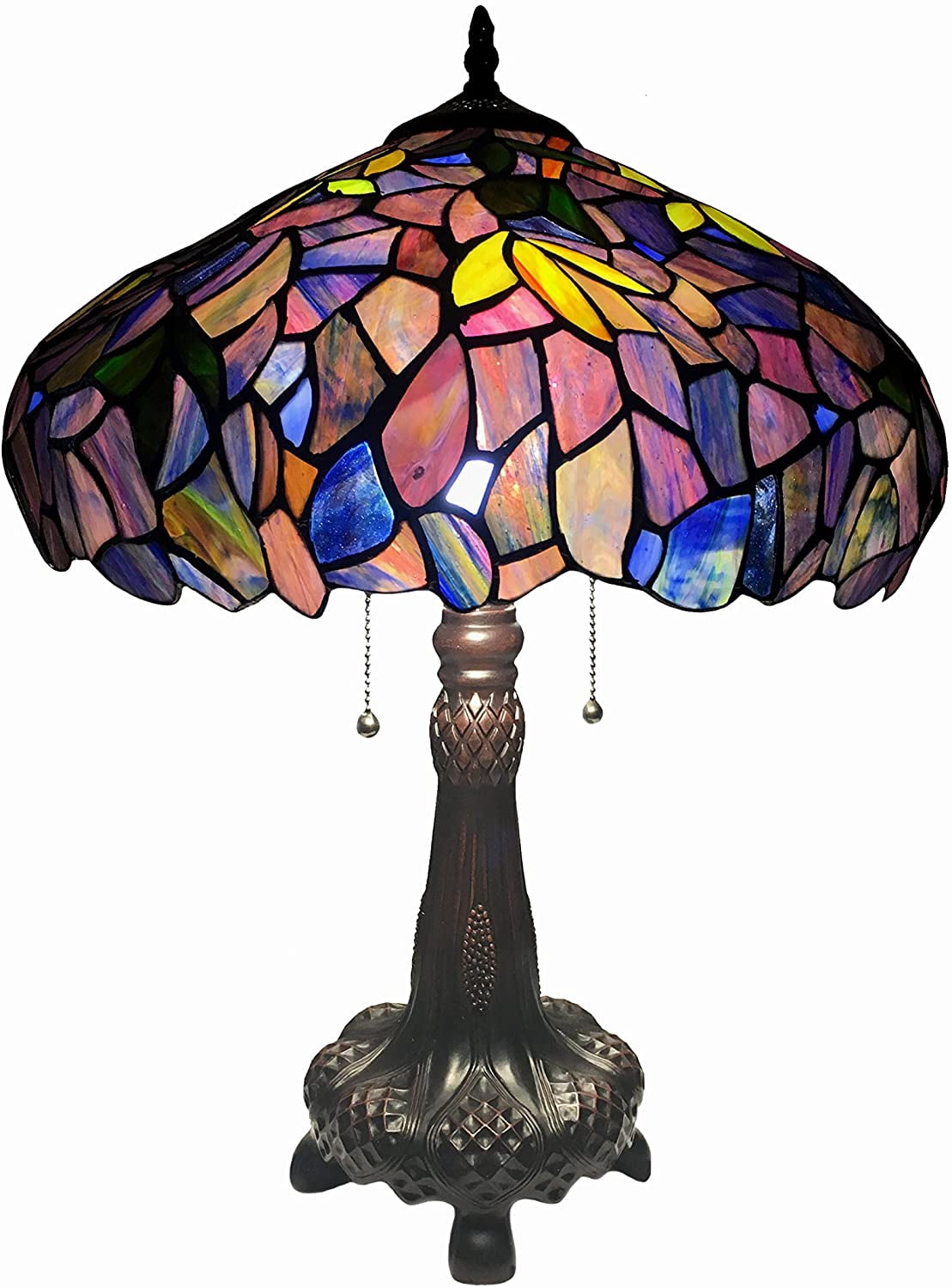 RADIANCE Goods Tiffany-Style 2 Light Wisteria Table Lamp 16" Shade