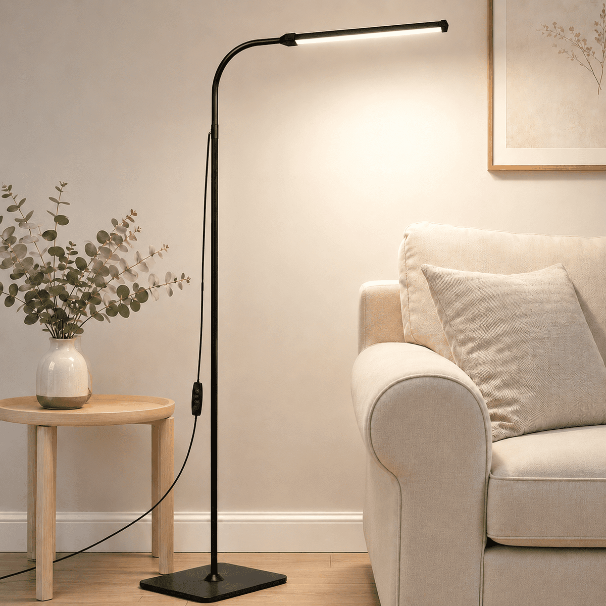 Cozylumi™ SERBASIC LED Floor Lamp, Dimmable Standing Light Height Adjustable with 360°